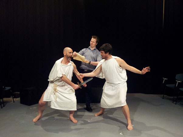 A production of Forget Herostratus by the Not So Loud Theatre Company in Hong Kong in March 2012